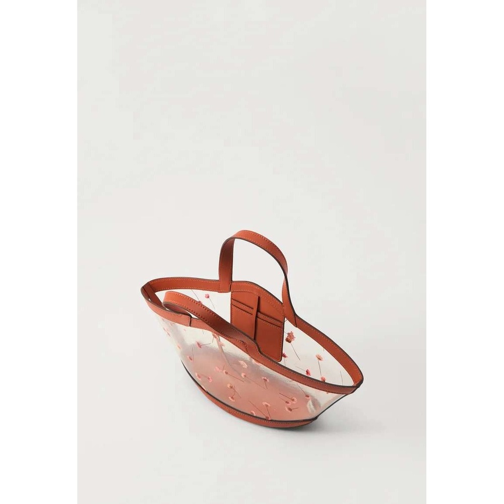 Cult Gaia Mini Yara Tote Bag‎ | Leather Trim, Transparent w/ Pressed Flowers - Picture 3 of 11